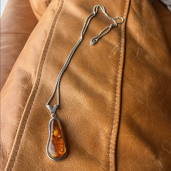 925 amber pendant necklace - Picture 3 of 11